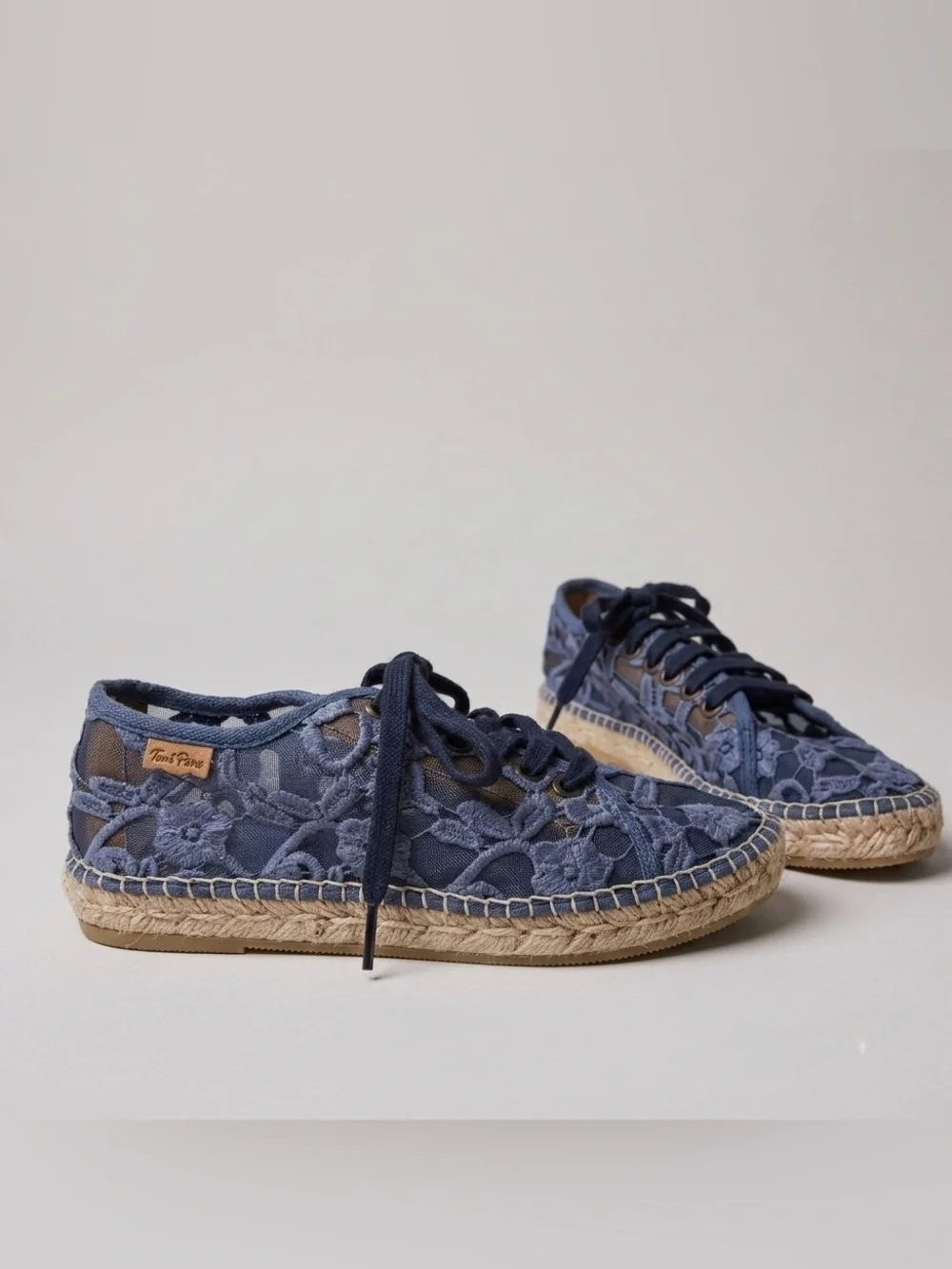 Toni Pons Far Espadrille Lace Sneaker in Blue Women’s Size 37 / 6.5